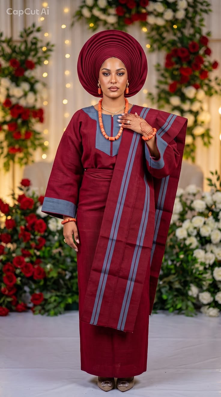 Ensemble bordeaux et gele assorti